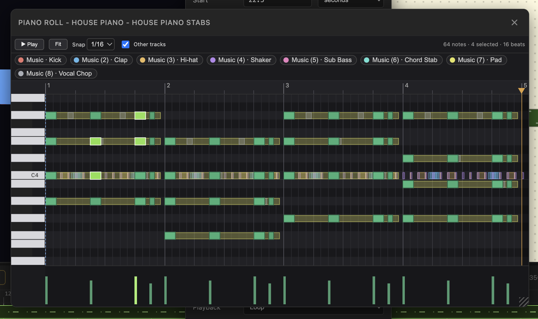The piano roll