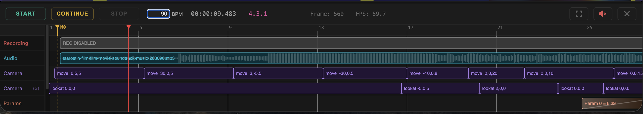 The same project at 90 BPM